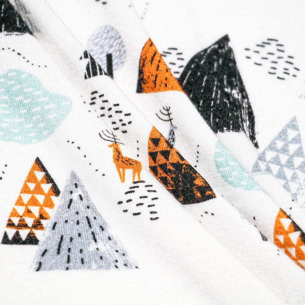 OEM&ODM Factory Eco-friendly Sustainable 95% Bamboo 5% Spandex Stretch Printed Jersey Knitted Fabric for Baby Clothes