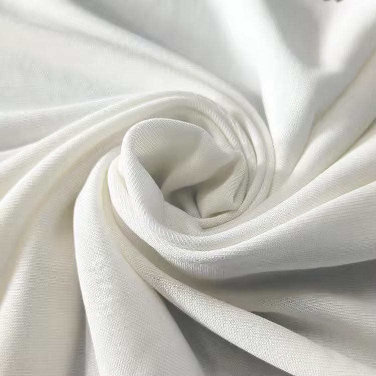 Sustainable Soft Solid custom color 70 modal 30 polyester blend single jersey knit fabric for clothes underwear T-shirt