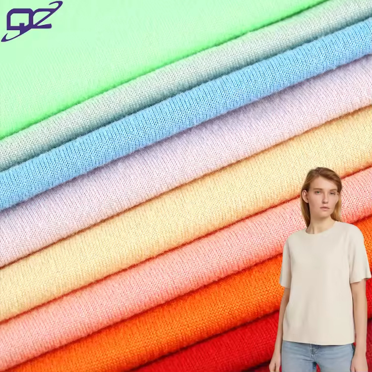 Manufacture double brushed polyester spandex elastic 4 way stretch quick-dry jersey knit DBP fabric for women shirt