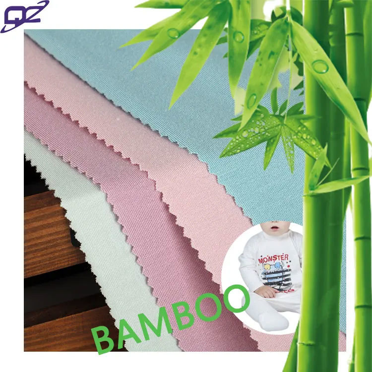 High stretch anti-bacteria skin-friendly organic anti-bacteria bamboo spandex jersey fabric for baby kids clothes