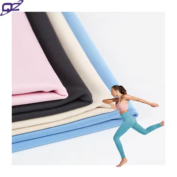 4 way stretch solid tight knit 88 recycled polyester 12 spandex blend elastic interlock fabric for sportswear joggers