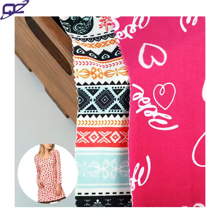 2022 New Arrival Customized Printed Soft 4 Way Stretch Anti-Bacteria Wicking DBP Digital Printed Polyester Fabric For Dress No reviews yet