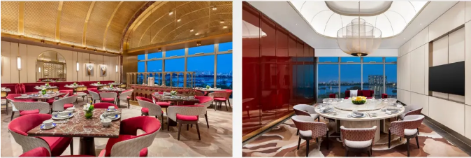 Luxury hotel dining tables