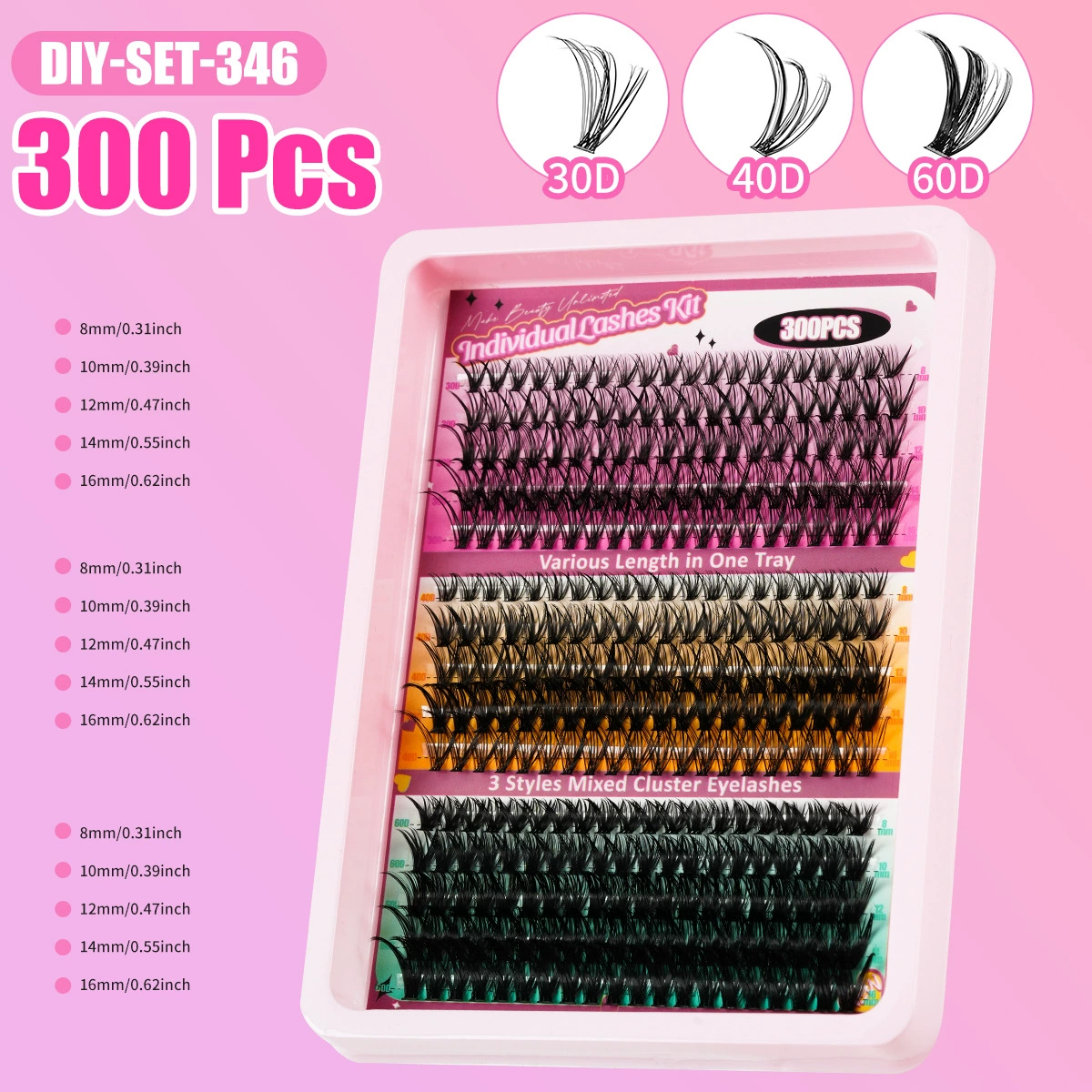 DIY cluster eyelash 30D+40D+60D