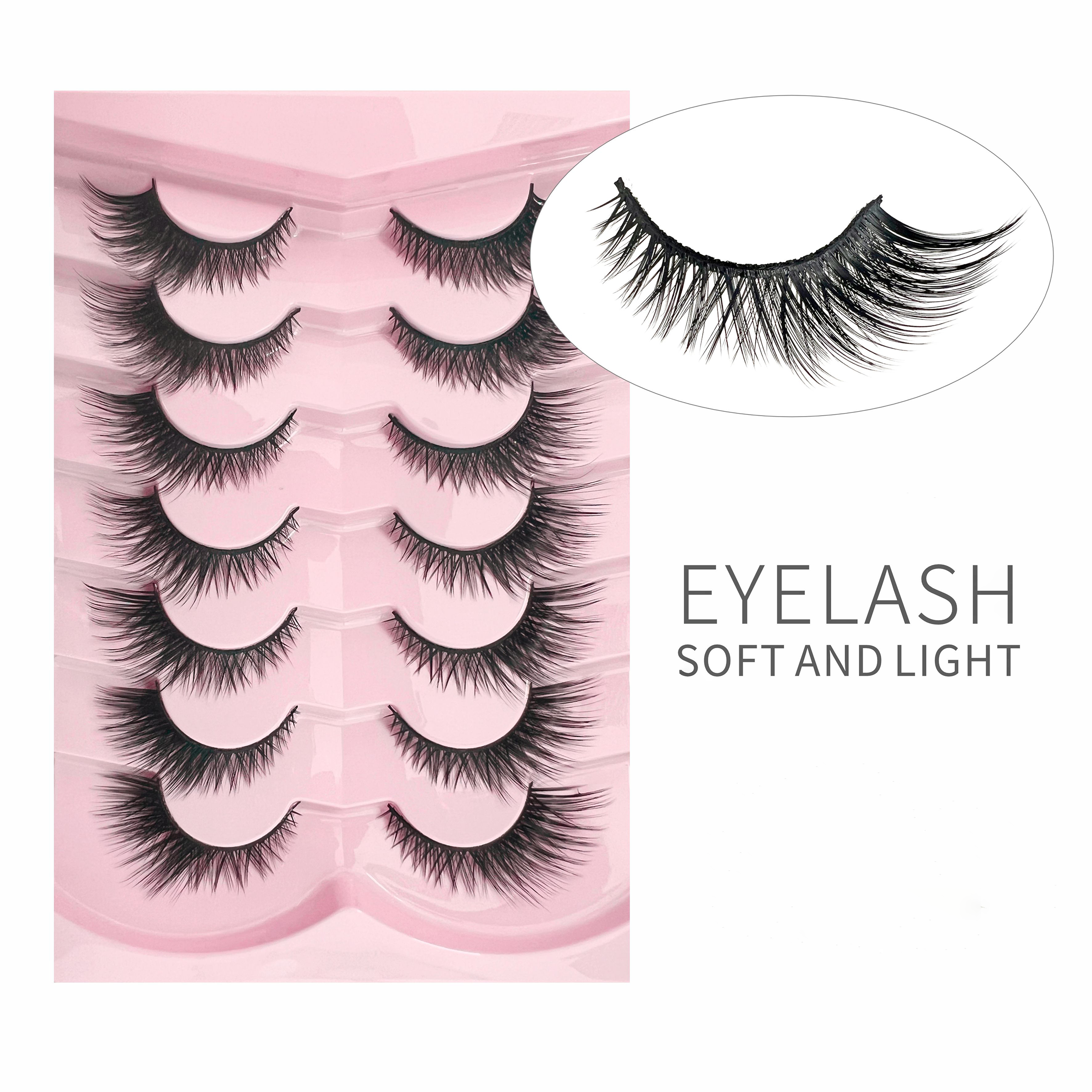 7 pairs eyelash faux mink lashes cat-eye series