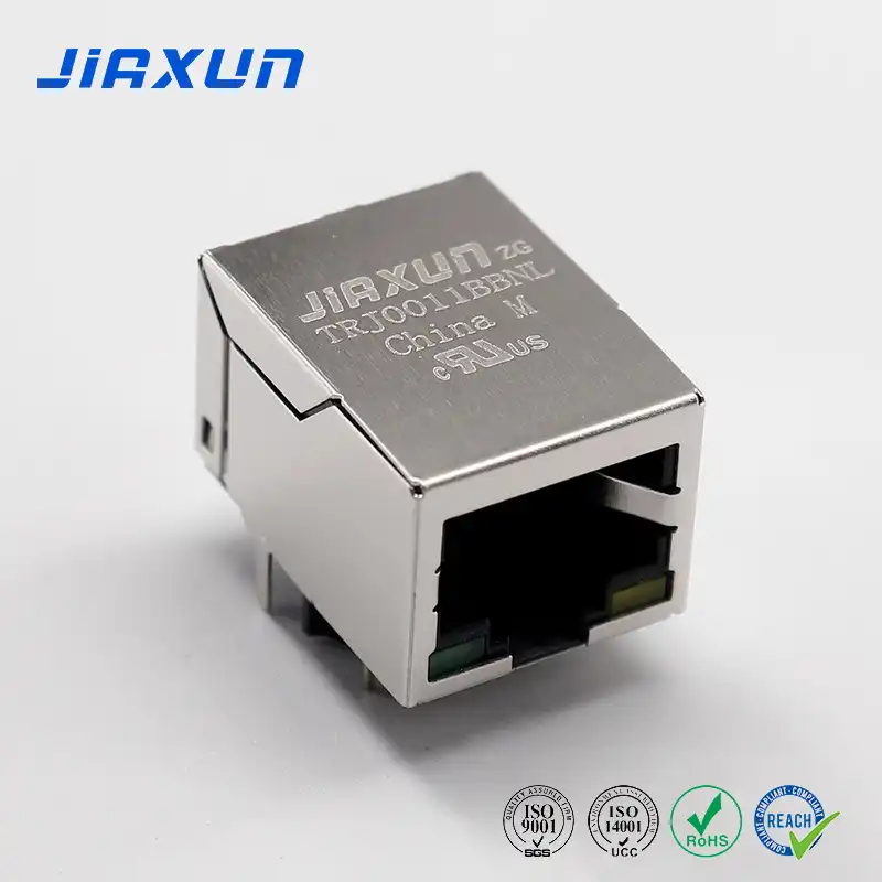 (JXJ0011BBNL)Single layer single port multi-port RJ45 cable connector mesh port RJ45 connector with transformer Signal connector connector