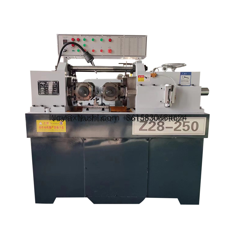 Yushi Automatic cnc steel bar rod pipe nipple pipe threading knurling machine / Rebar thread rolling knurling machine