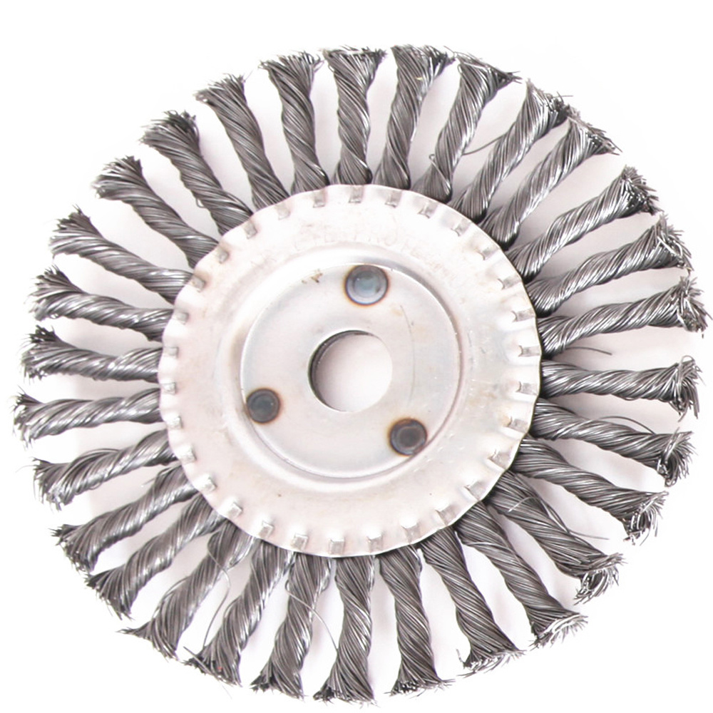 Twisted wire wheel brush