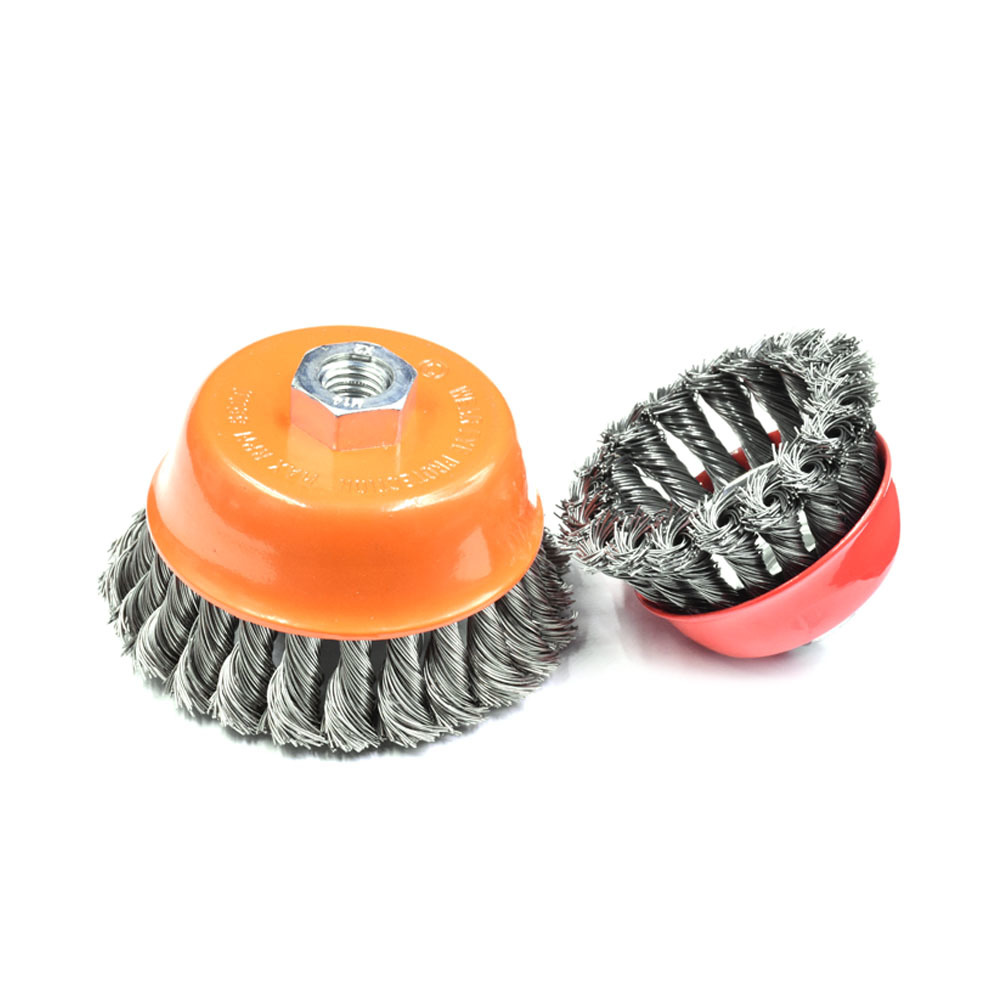 Twisted wire cup brush