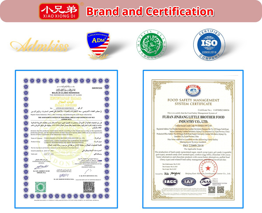 chocolate filled hard candy certified