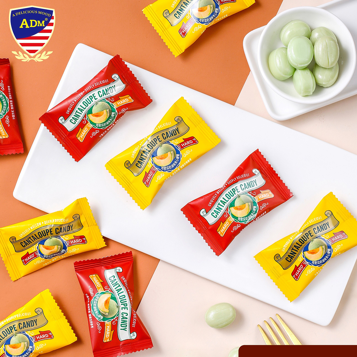 ADM Cream Filled Hami Melon Hard Candy