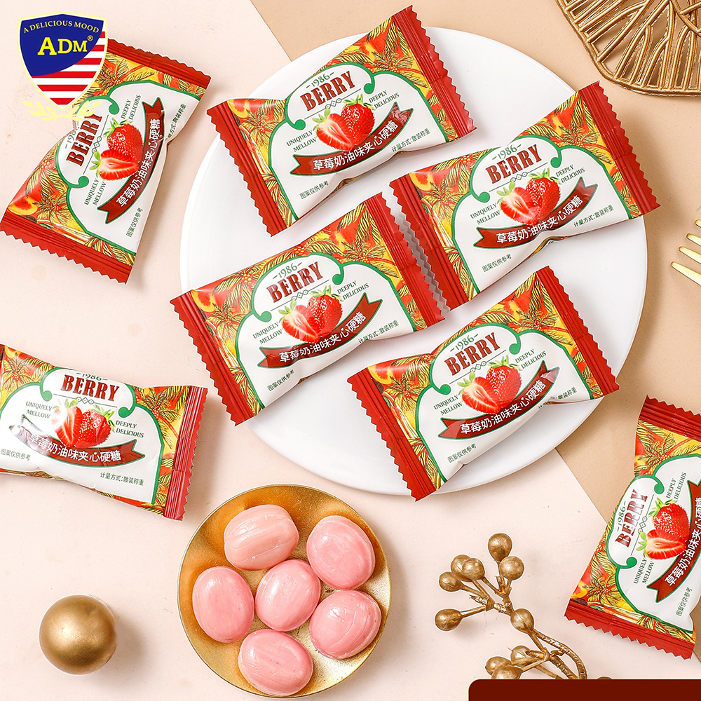 Cream Strawberry Filled Hard Candy