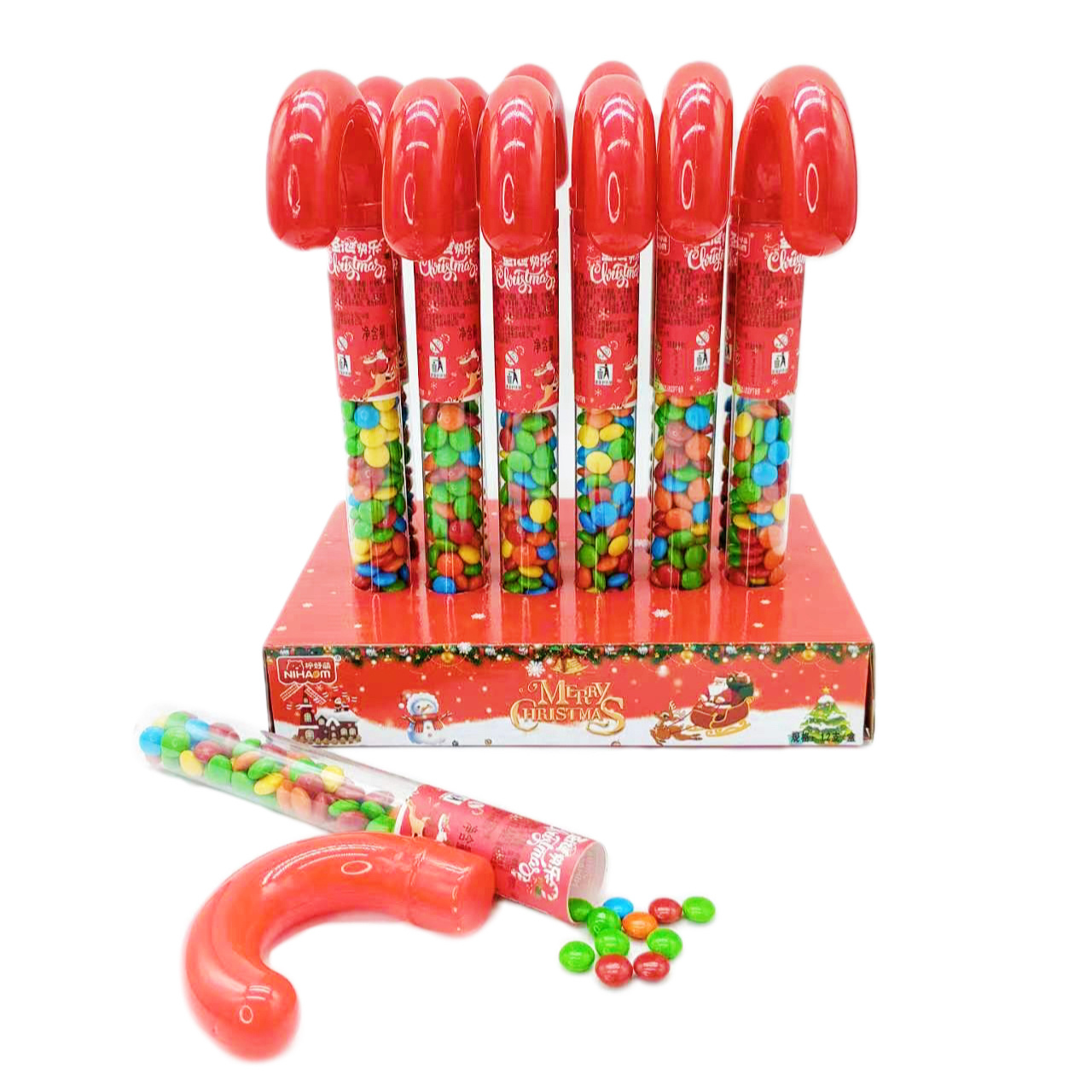 Chocolate Beans Christmas Cane