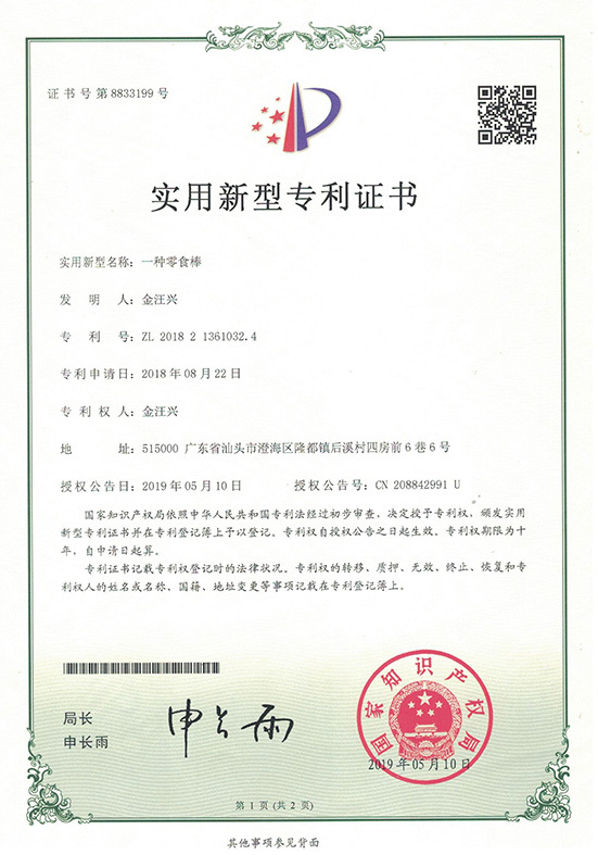 Patent Certificate 6