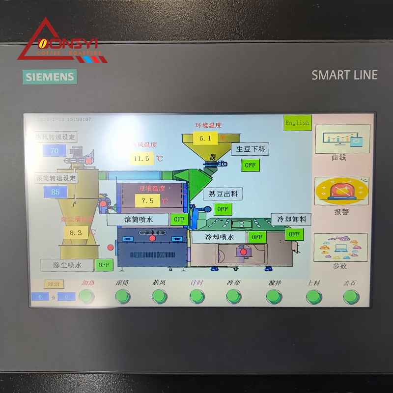 120KG 200KG 300KG PLC 燃气款工业用大型咖啡烘焙机