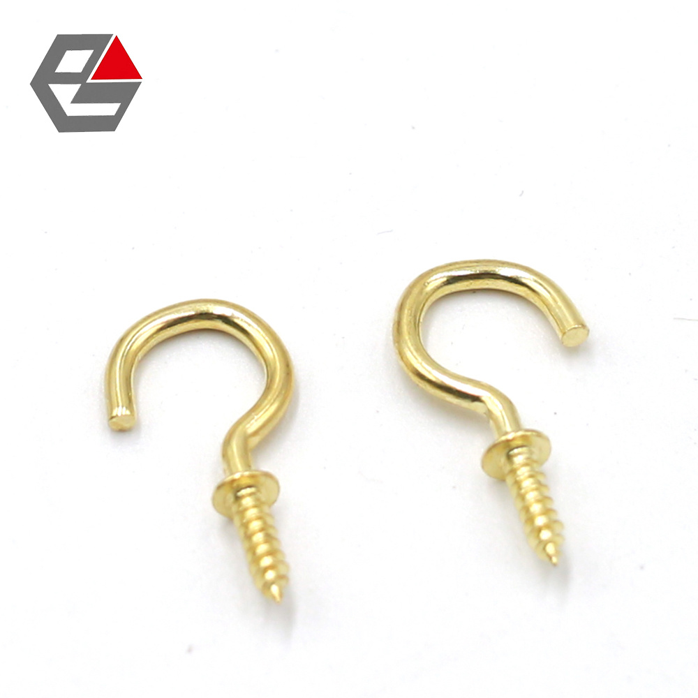 Brass Hook Screw With Shoulder