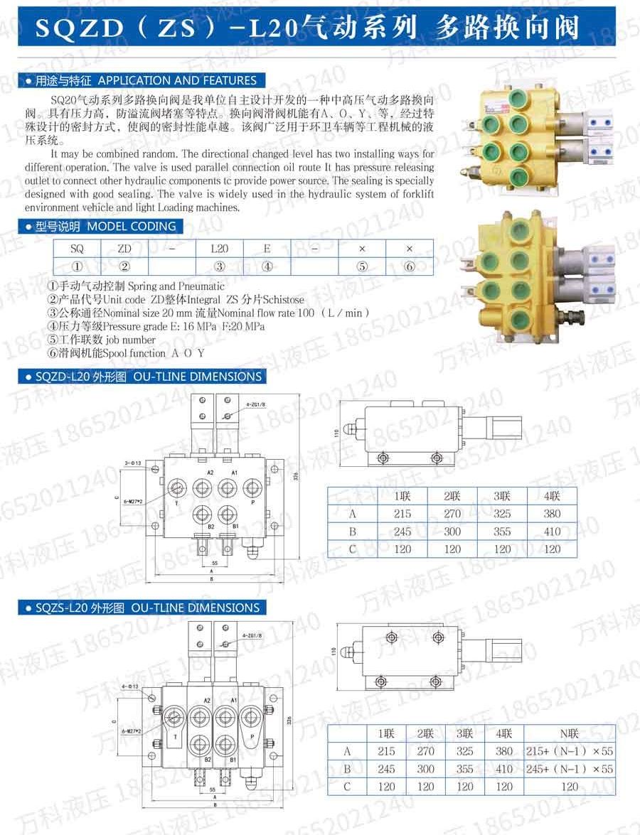 SQZD（ZS）-L20氣動系列多路換向閥