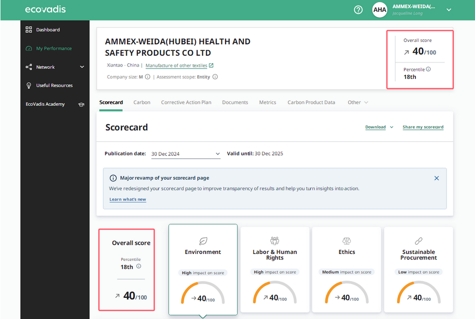 Achieves Ecovadis Audit