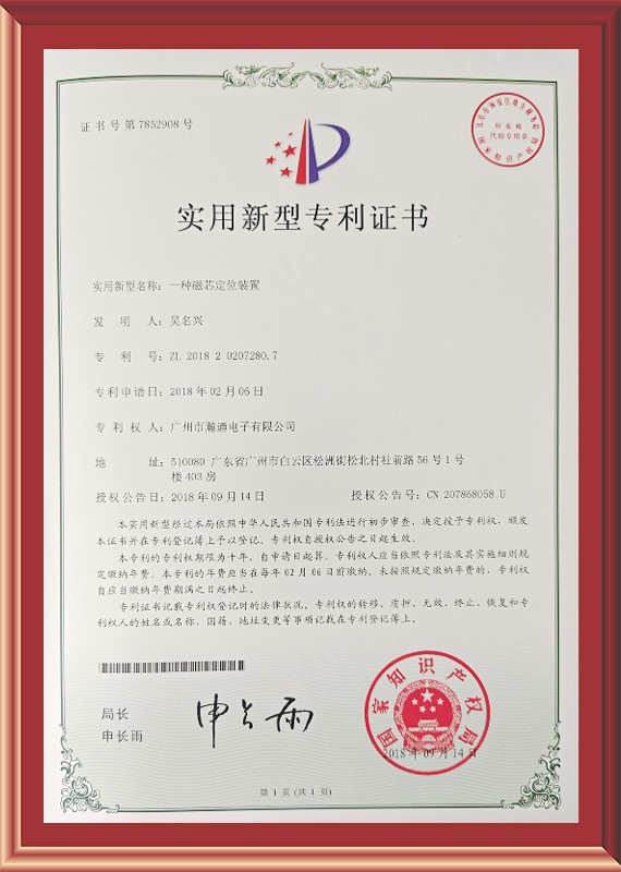 A magnetic core positioning device