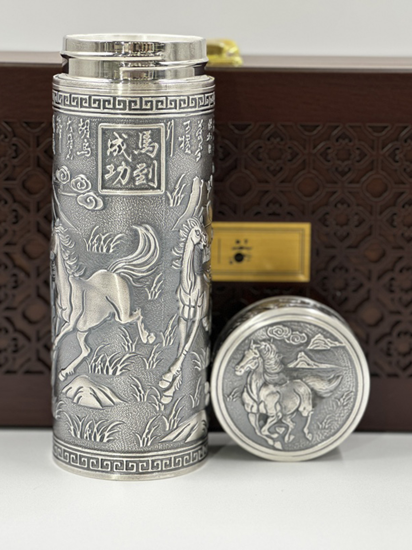 MHS-8008-300ml pure silver thermos cup