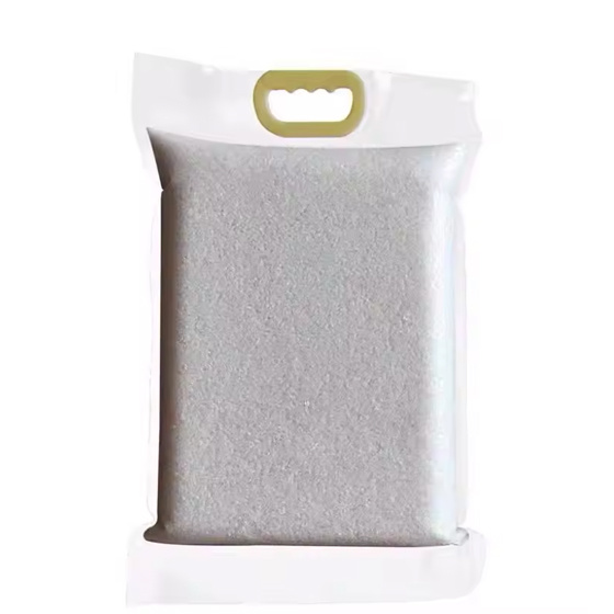 Customizable Transparent Vacuum-Sealed Handle Bag for Secure Storage of Rice Flour or Solid Ingredients