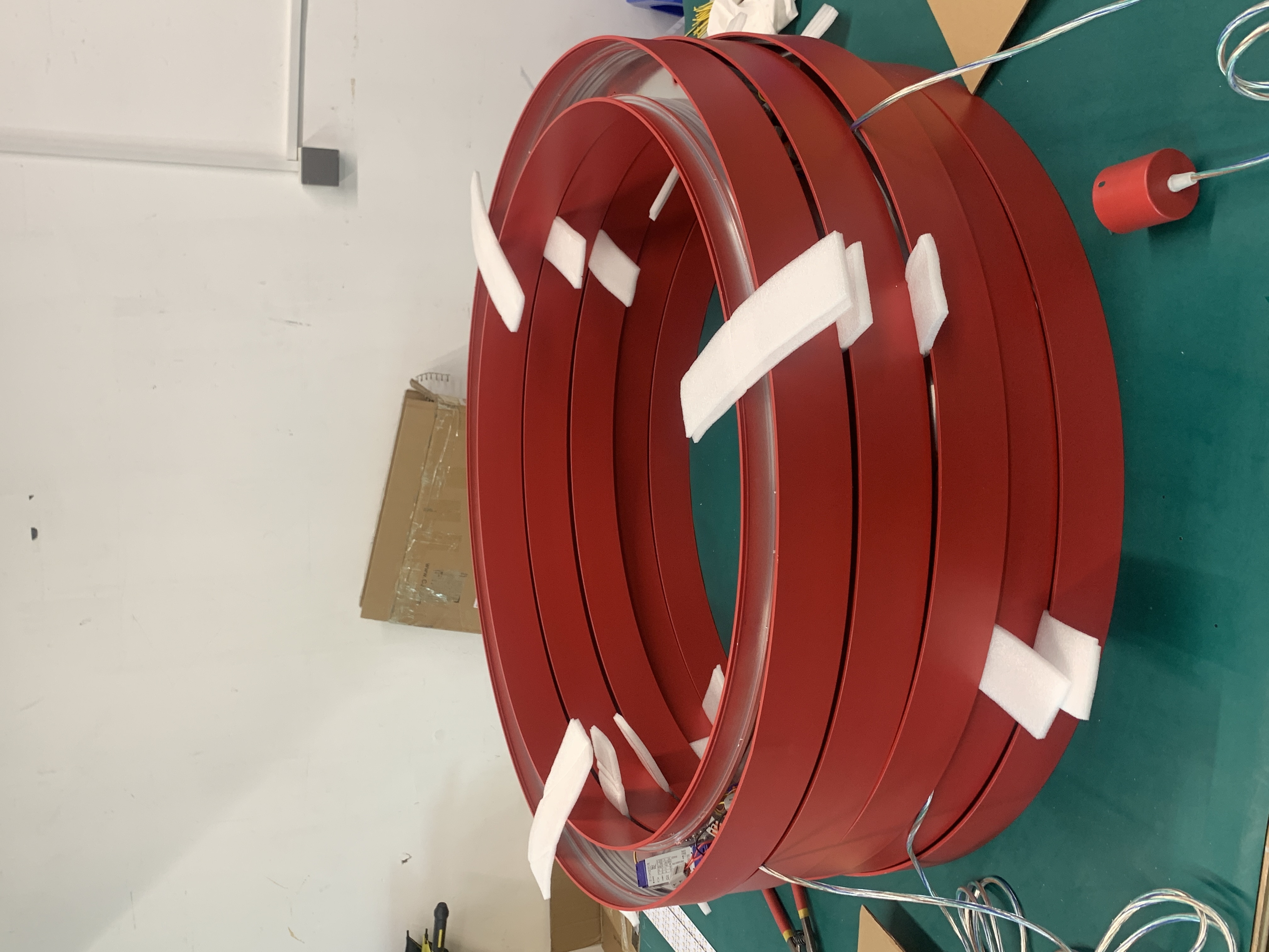 LED Linear Pendant Circular Lights being Produced