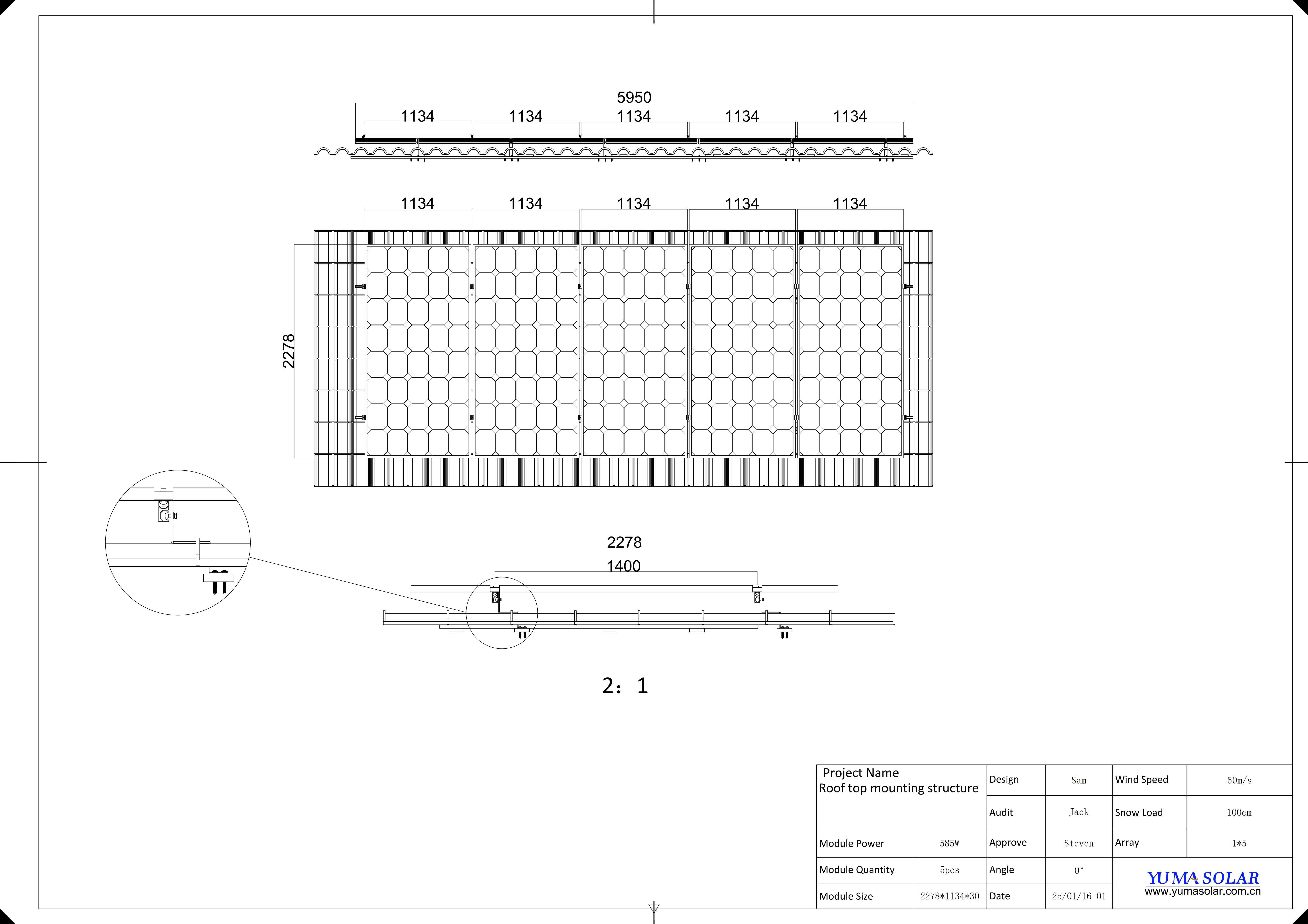 Glazed tile roof top structure with Asia clamp