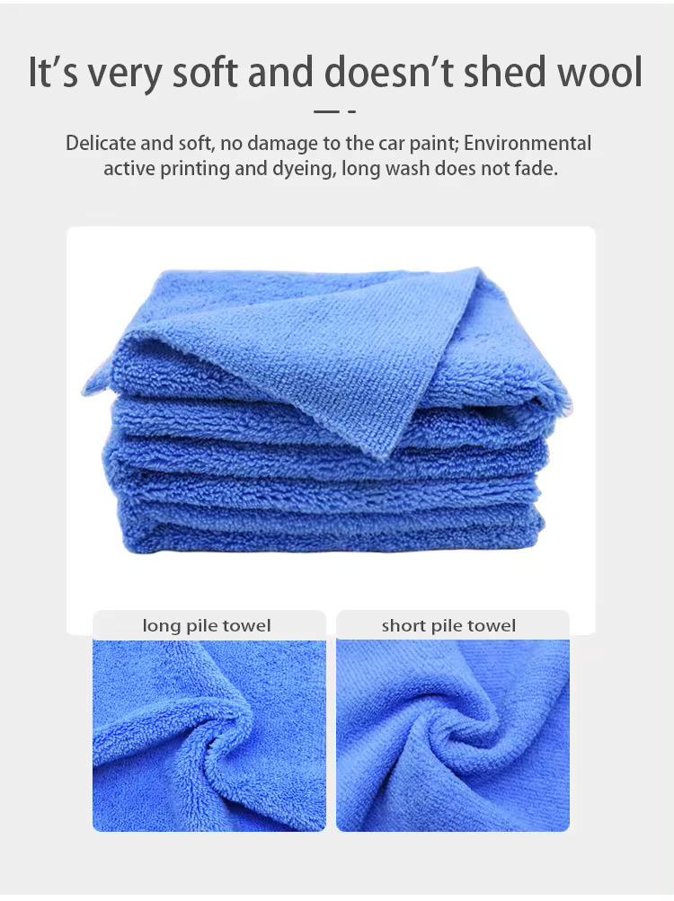 400 GSM 80% Polyester and 20% Polyamide Microfiber Long And Short Piles Towels Cutting Edge for Cleaning Car