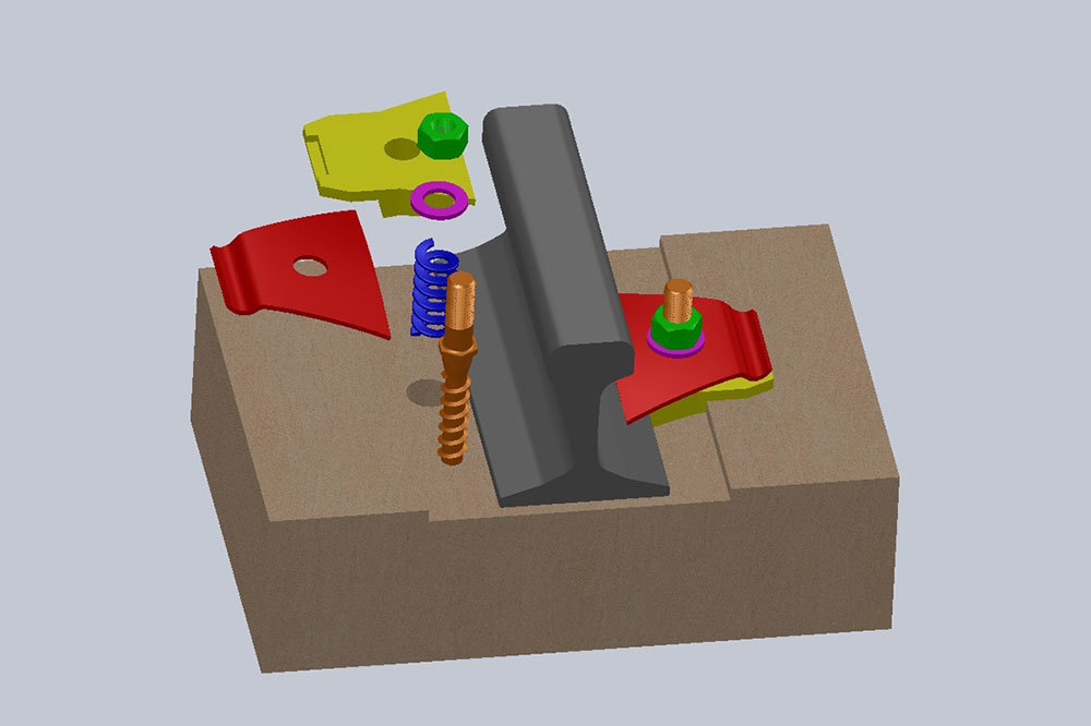Nabla rail fastening system