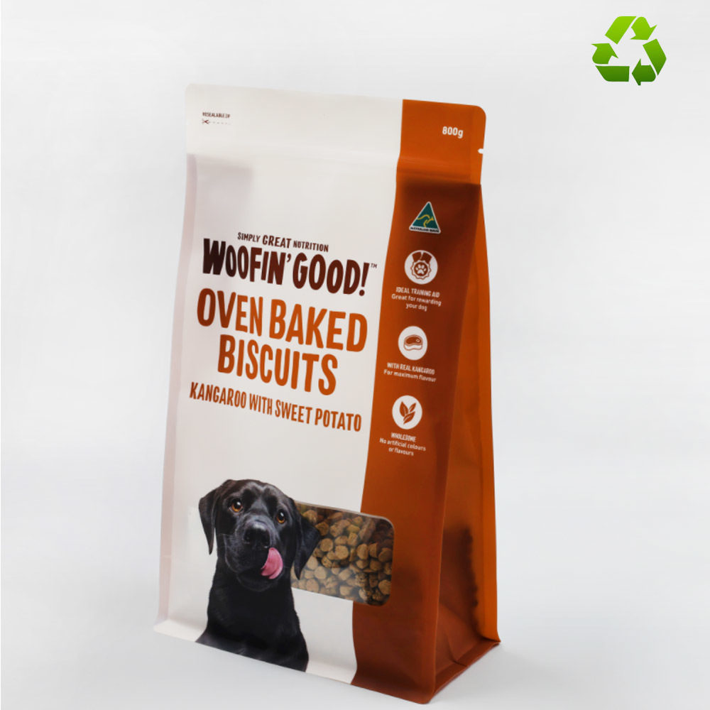 Mono-PE Recyclable Ziplock Flat Bottom Box Pouch for Protein Pet Food Packaging-2