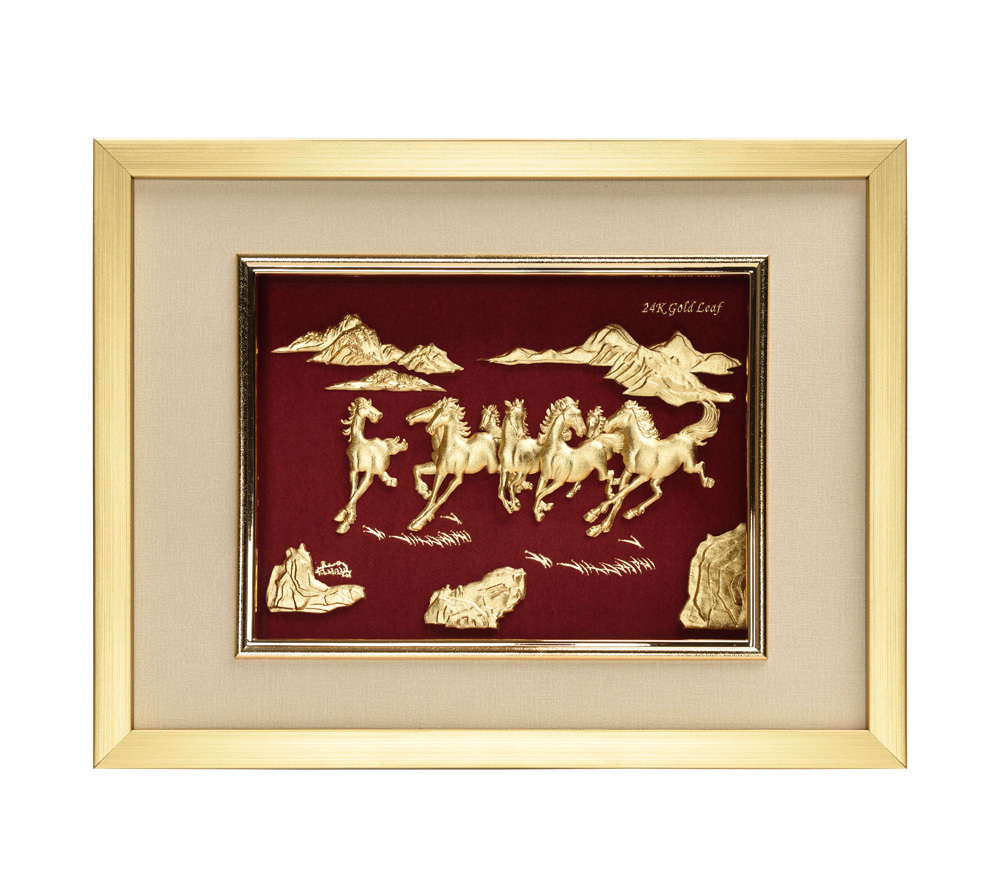 Horses - three-dimensional gold foil painting