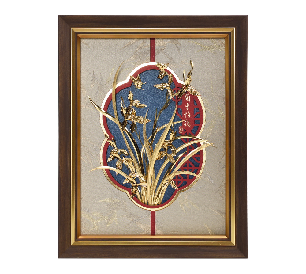 Orchid - three-dimensional gold foil painting