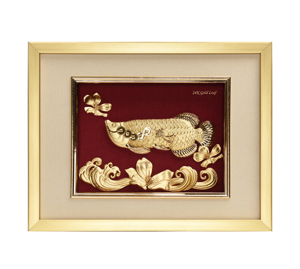 Arowana - three-dimensional gold foil painting