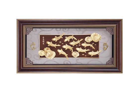 立体金箔画 九如呈祥藏金阁立体金箔画_深圳市鼎豪藏金阁珠宝有限公司