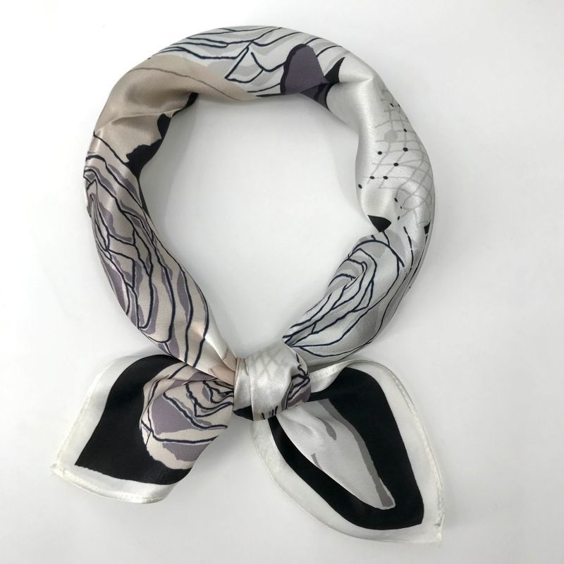 Silk Scarf Ribbon High end Fashion Versatile Printed Small Square Scarf for Office Workers Professional Scarf Short Warm Scarf