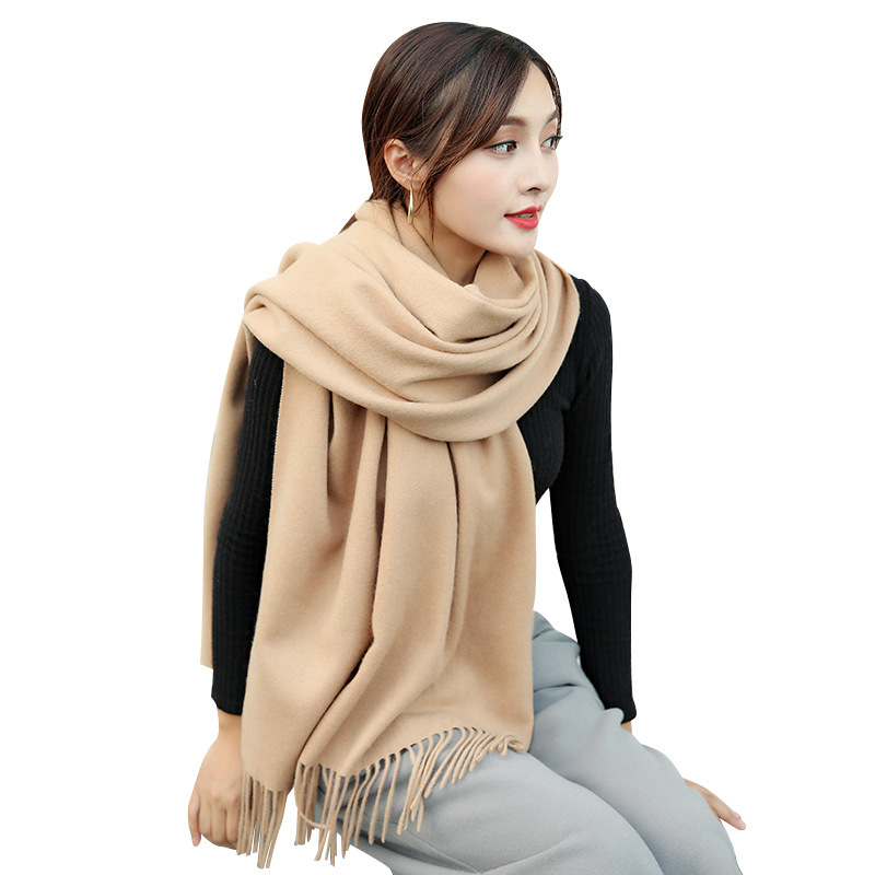 2024 Lamb Hair Tassel Long Couple Scarf Women's Autumn and Winter Thickened Warm Scarf Fashion High end Shawl Outwear