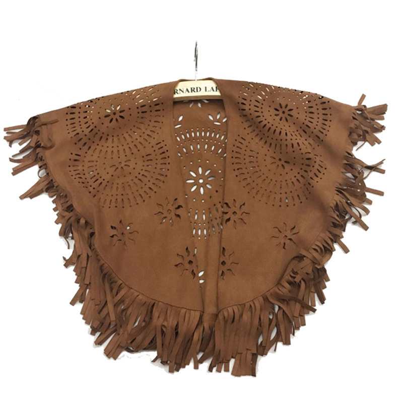 Children's autumn and winter suede shawl, warm scarf, paired with parent-child tassel cape, fashionable foreign trade cardigan wholesale