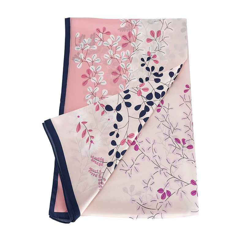 Advanced Scarf 2024 New Women's Hair Binding Print Middle and Old Age Gift Shawl Thin Silk Tourism Scarf