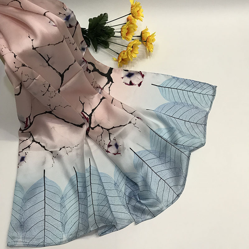 Silk Scarf Chinese Style Mulberry Silk Vintage Scarf Fashion Versatile Autumn/Winter Warm Long Scarf Shawl