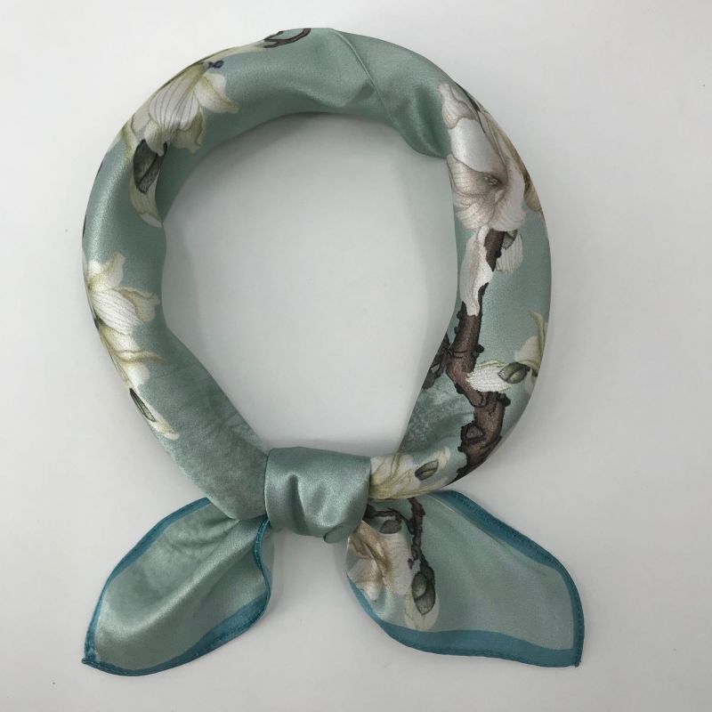 Autumn Warm Silk Printed Scarf, High end Mulberry Silk Square Scarf, Versatile Decoration for Women, Professional Commuter Scarf