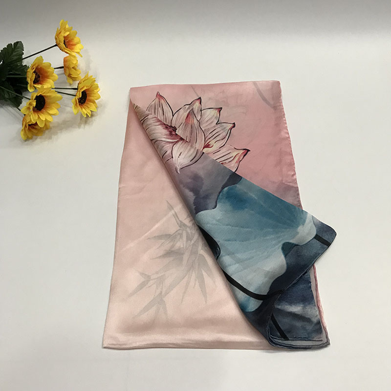 Silk Scarf Chinese Style Mulberry Silk Vintage Scarf Fashion Versatile Autumn/Winter Warm Long Scarf Shawl
