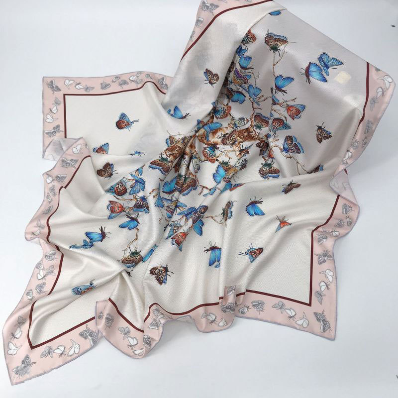New Countryside Style Printed Silk Scarf Vintage Mulberry Silk Autumn and Winter Warmth Scarf Shawl for Women