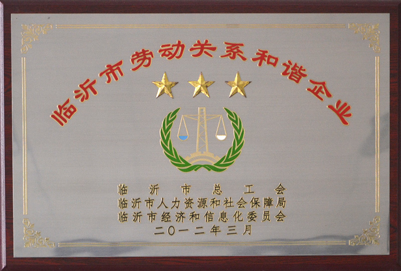 临沂市劳动关系和谐企业