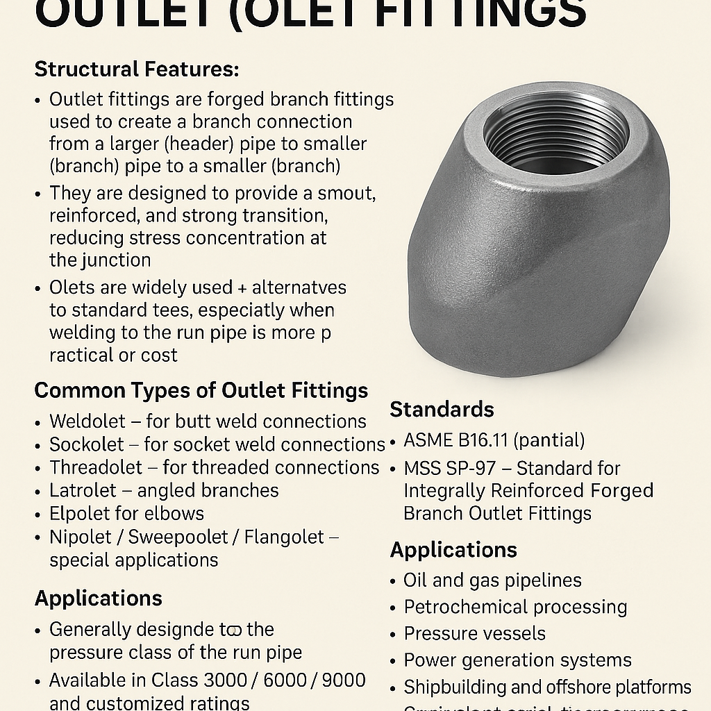 Forged Outlet Fittings (Olet Fittings) – Weldolet, Sockolet, Threadolet & More | High-Pressure Branch Connections