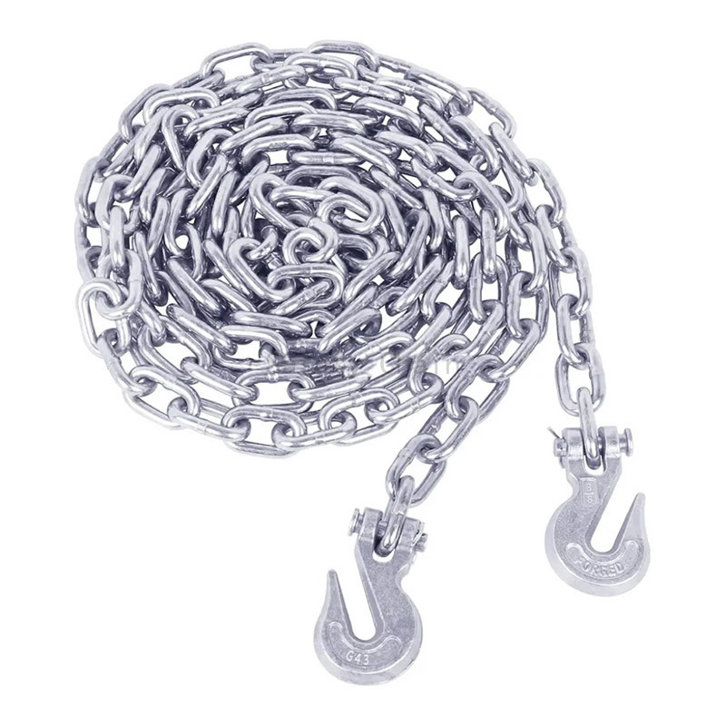 G43 High Test Binder chain with clevis grab hook NACM2010 -Self Colored / Zinc