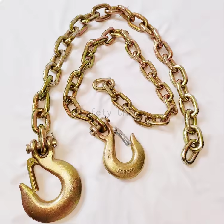 G70 Safety Trailer Chain Assembly With Clevis Slip Hook With Latch