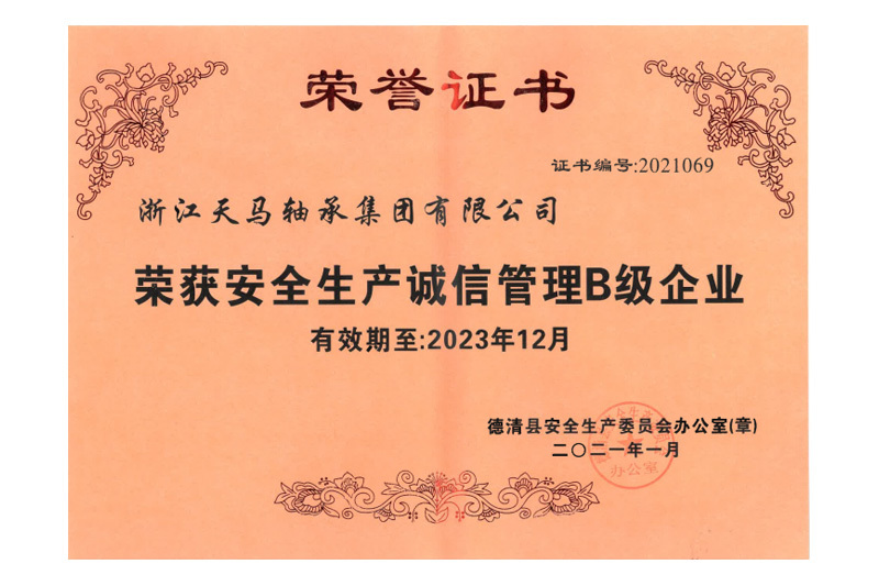 安全生产诚信管理B级企业 安全生产诚信管理B级企业