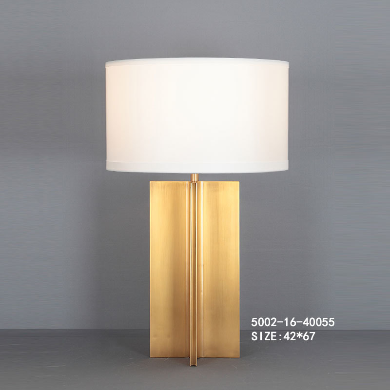 Decorative Golden Table Lamp with Copper Base