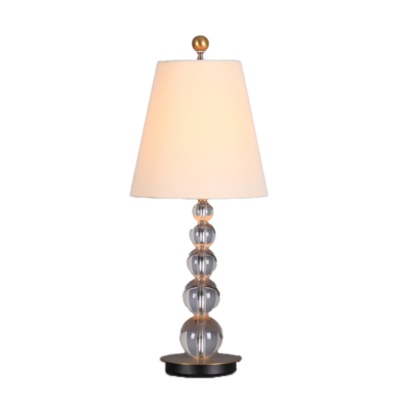 Crystal Ball Table Lamp with Copper Base
