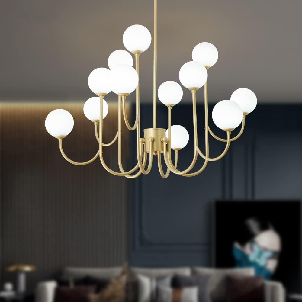 Opal glass with metal pendant lights